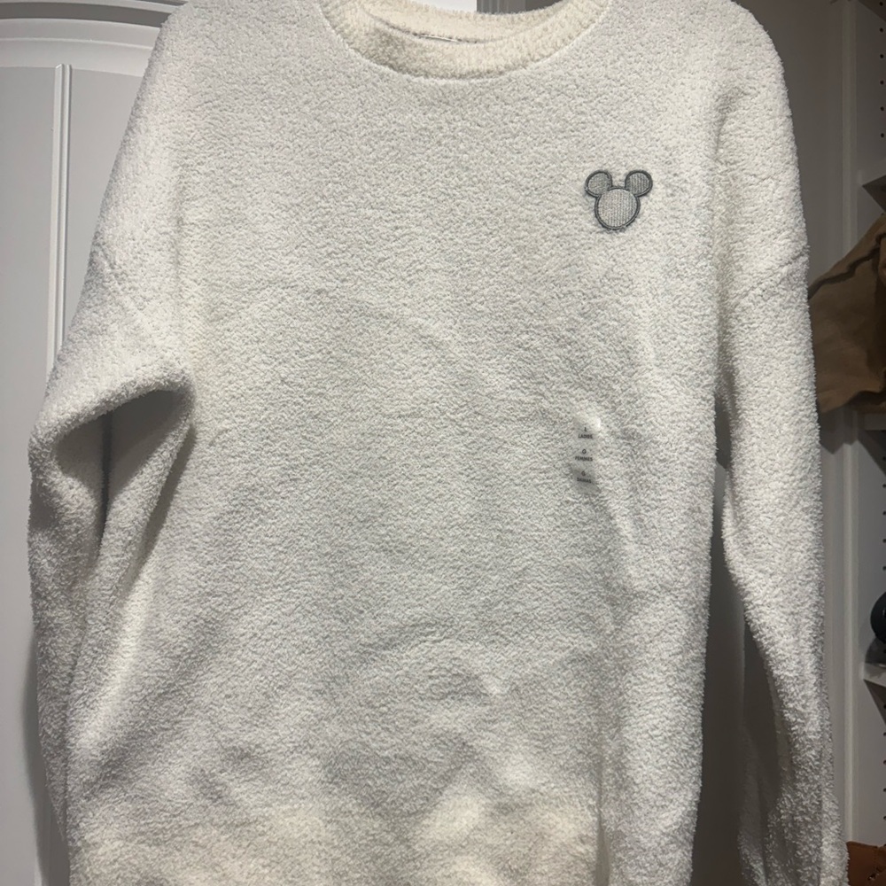 Disney Women's White Crew Neck Sweater